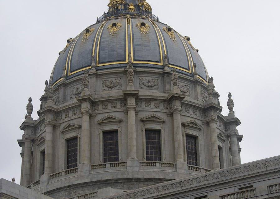 A domed civic building